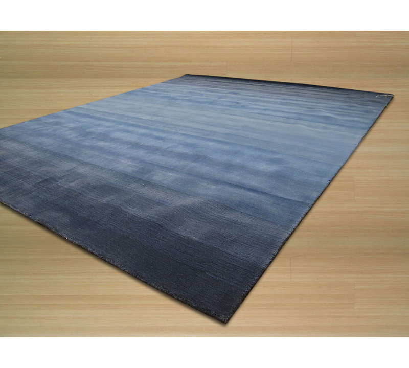 Tapis bleu en laine touffeté à la main Louie Dazzling, Rectangle 7 pi 9 po x 9 pi 9 po