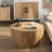 Ceferino Coffee Table,Bucket Shaped Storage Table,Wood Frame-1026736424-1053340087