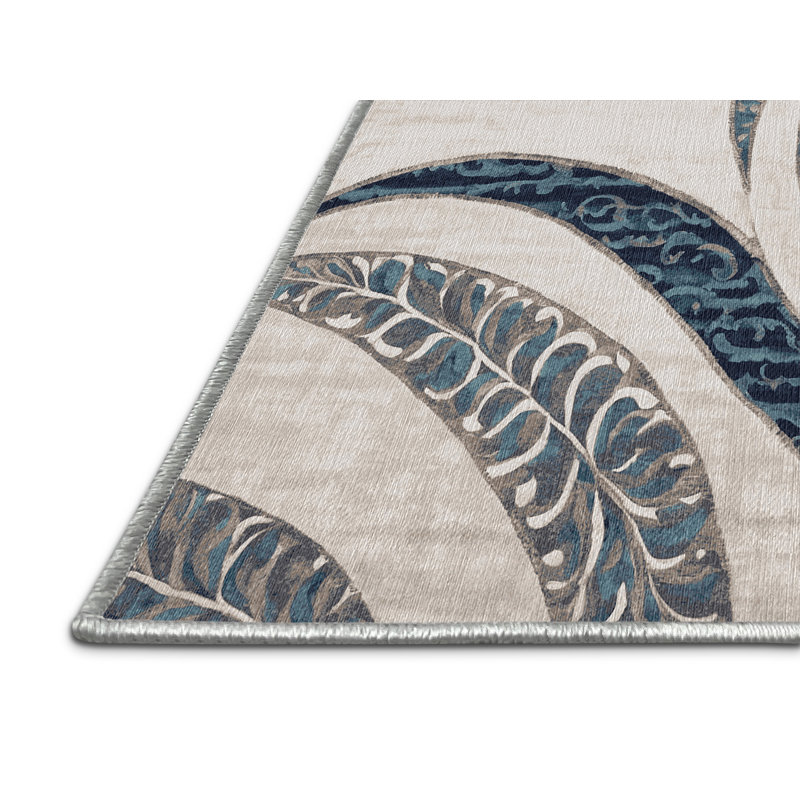Machine Washable Beige Area Rug, Square 8'