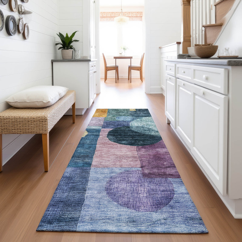 Premium Machine Washable Konopka AMF1114 Geometric Rug, Runner 2'3" x 7'6"