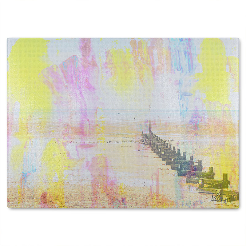 Colourful Beach Glass Chopping Board, 40cm L x 28cm W