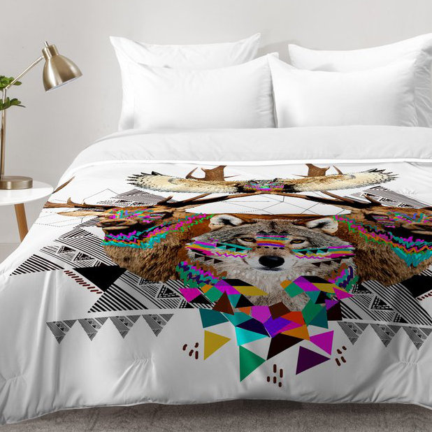 Ensemble d'édredon Forest Friends, Édredon pour lit simple TG + 1 taie décorative