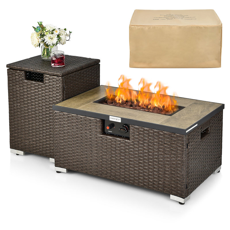 16" H x 32" W Propane Outdoor Fire Pit Table