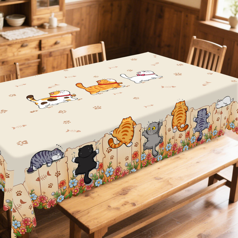 Nappe 1 pièce Whisker Wonders - Chat rond - Rectangulaire, L 86 po x l 60 po