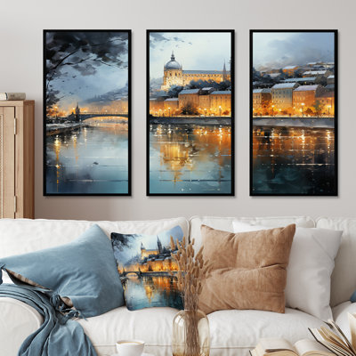 French City Of Lyon Landscape II - France Wall Art Print Set
