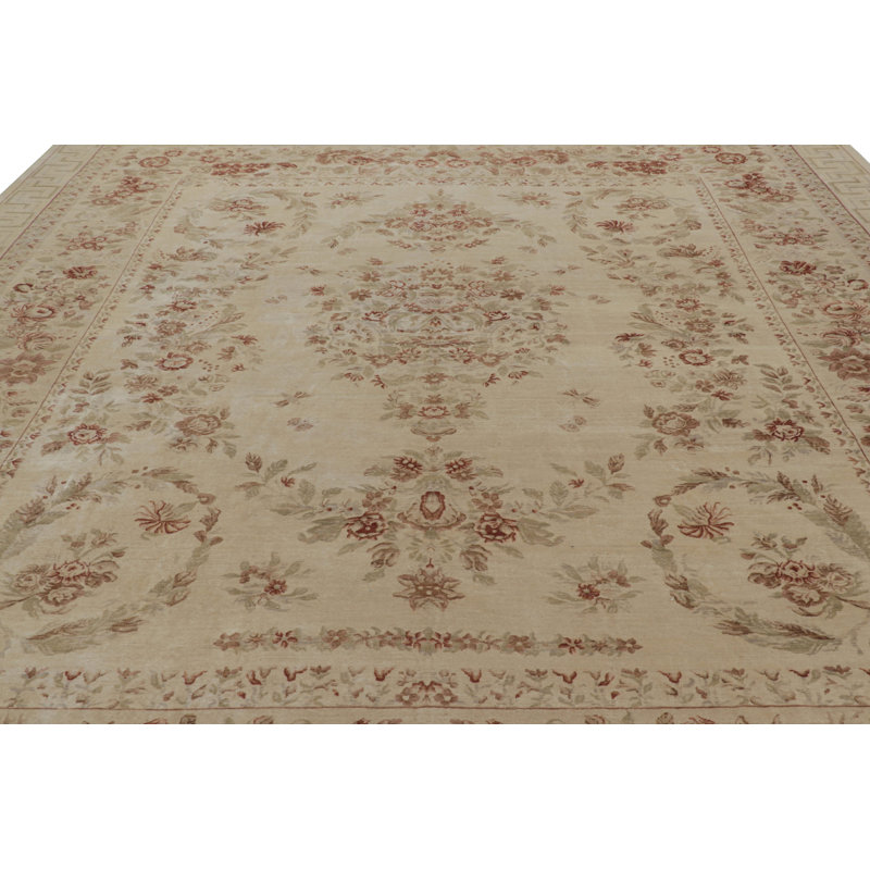 Rug & Kilim’S European Axminster Style Rug In Cream With Floral Patterns
