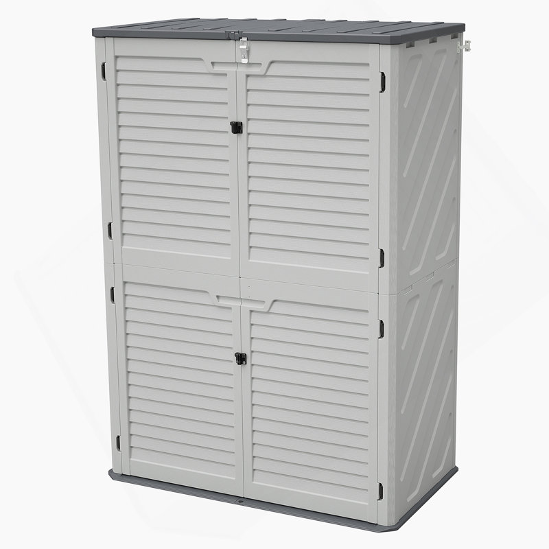 Outdoor Cabinet, Garage Storage Cabinet, Rust Proof Resin Garden Equipment Storage