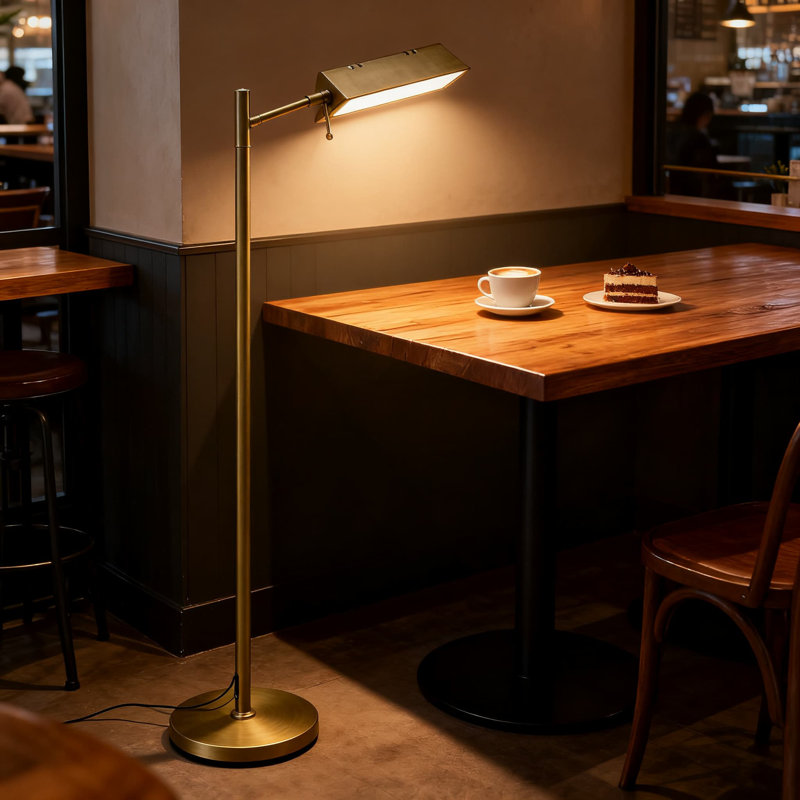 Dimmable Led Floor Lamp With Adjustable Height And Swing Arms, 3 Color Temperatures, Industrial Standing Pole Lamp For Living Room, Bedroom, And Reading