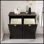 Armoire de trieur de linge à deux compartiments inclinable - noir