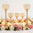 Set of 3 Gold Crystal Candle Tealight Holders , Wedding Table Centerpiece for Living Room & Fireplace Decor