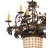 28" Wide Greenbriar Oak 9 Arm Chandelier