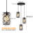3 - Light 12 inch Modern Round Crystal Chandelier Adjustable Hanging Pendant Light Fixture for Dining Room
