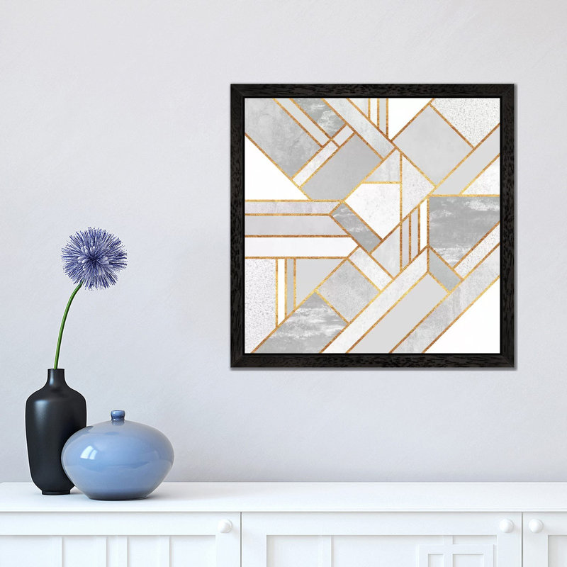Gold City by Elisabeth Fredriksson - Print on Canvas, Black Framed, 66.04 cm H x 66.04 cm W