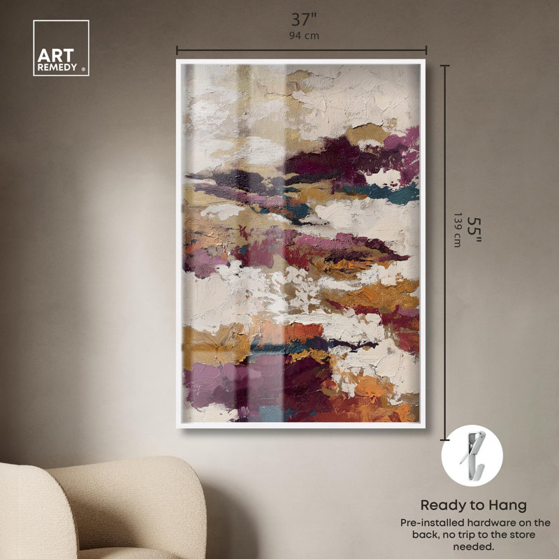 «Nebula II Boho Decor Shadowbox» par Art Remedy, H 55 po x l 37 po, Blanc