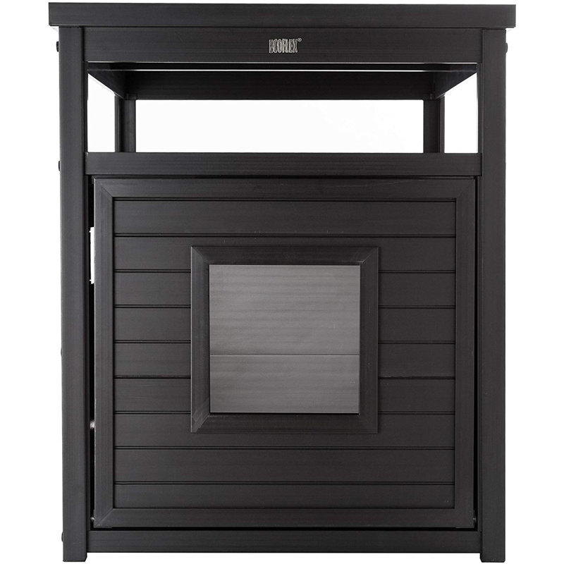 ECOFLEX XL Cat Litter Box Enclosure End Table in Black, Espresso