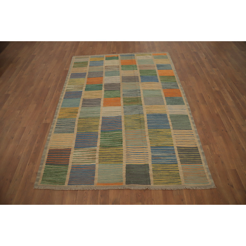 Tapis en laine tissé à la main kilim 5 x 7