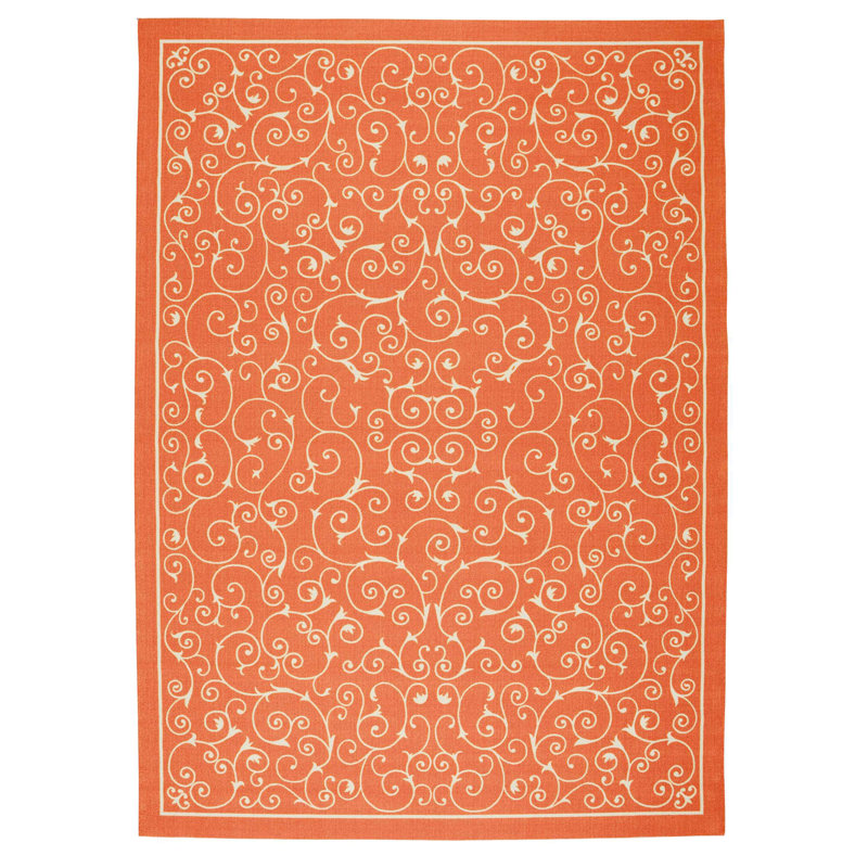 Tapis orange moderne Dian, Rectangle 10 pi x 13 pi