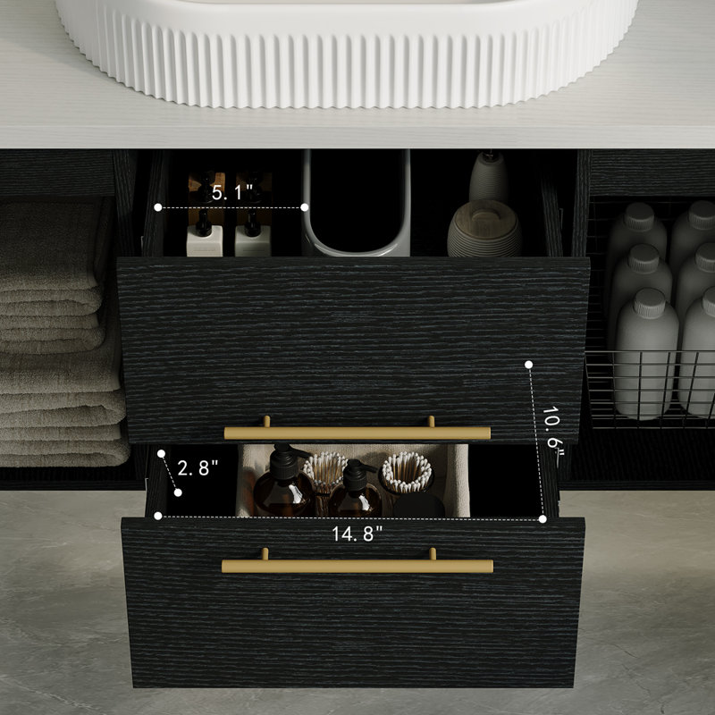 Meuble-lavabo suspendu moderne avec lavabo