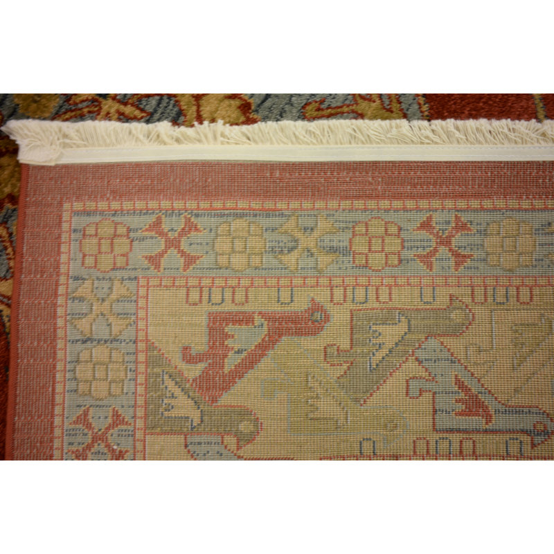 Tapis rouge de style oriental Eesi, Rectangle 7 pi 1 po x 10 pi