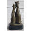 Paire de minces sculptures chats siamois