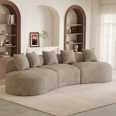 134" Oversized Curved Chenille Modular Sectional Sofa