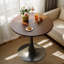 Table ronde en noyer, table de salle à manger moderne, table de salle à manger, plateau en panneau de fibres à densité moyenne et base tulipe en acier, table de cuisine, table basse Mid-Century