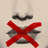 Grayscale Lips with Red X | Beige Living Room Canvas Decor