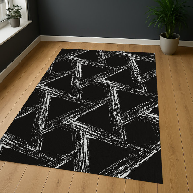 Geometric Area Rug, Runner 70 x 140 cm