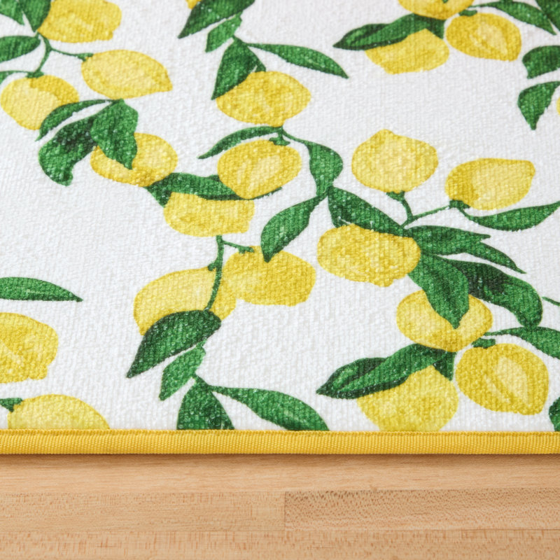 FIESTA Lemon Vine Dish Drying Mat, Sunflower Yellow, 16"x22"