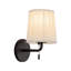 Éclairage pour meuble-lavabo mural noir mat 10 po avec abat-jour en lin blanc plissé Andrewson-1327296807-1327296809