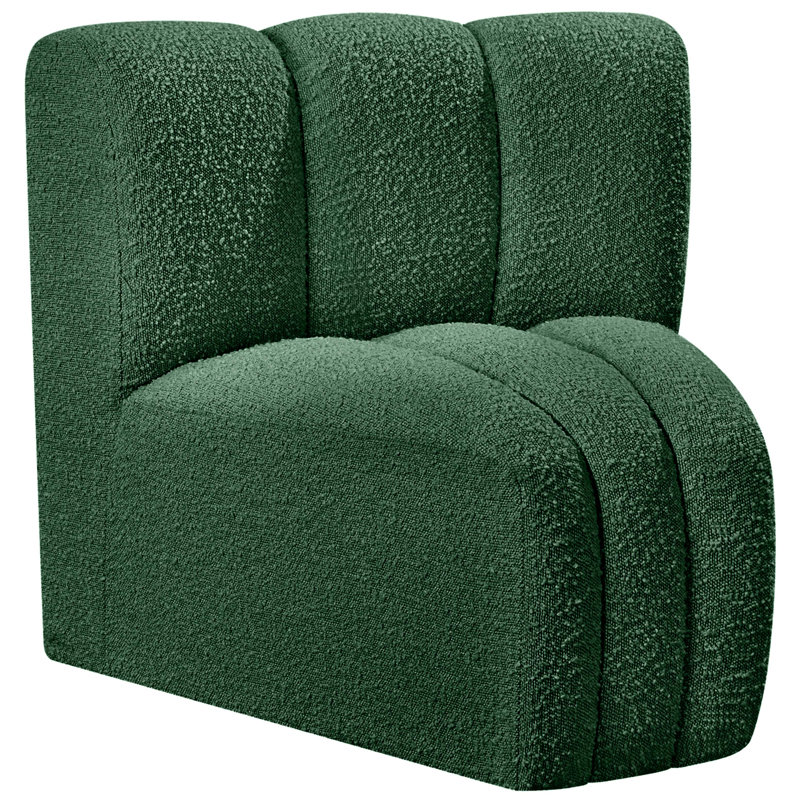 Iyahna Upholstered Side Chair, Green Boucle Fabric