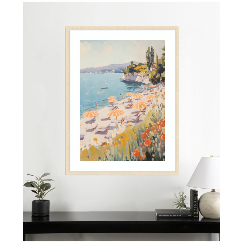 «Sunny Beach Day» par Melloi, reproduction d'art encadrée