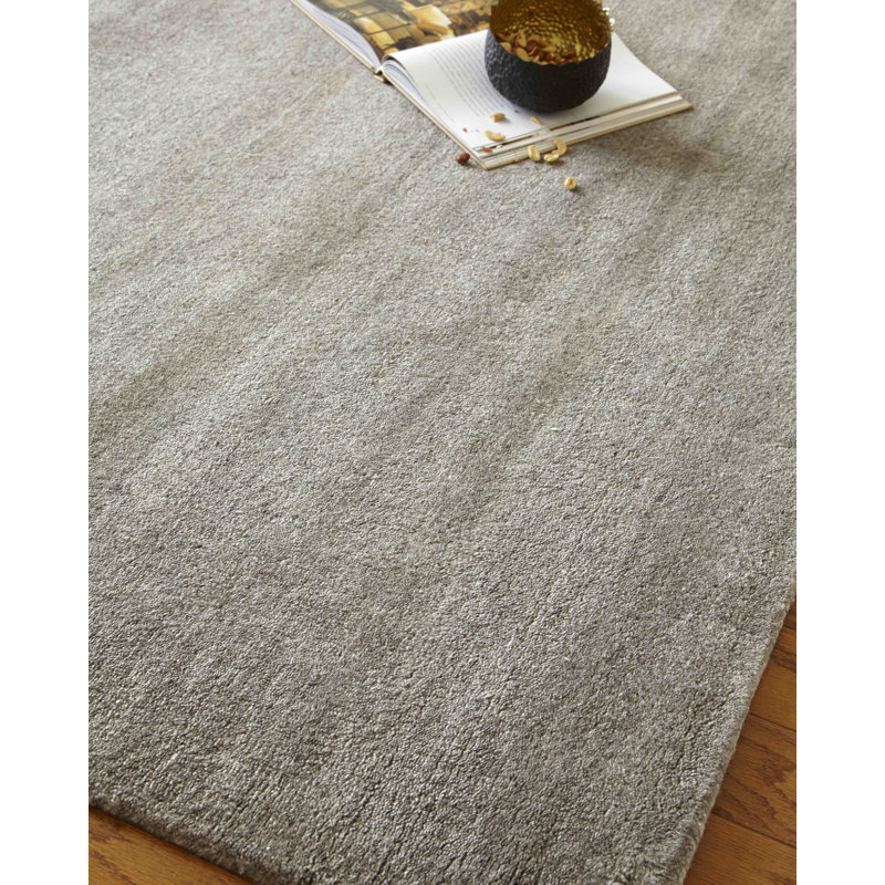 Sanctuary Handmade Synthetic/Wool Gray/Light Brown Area Rug, Rectangle 6' x 9'