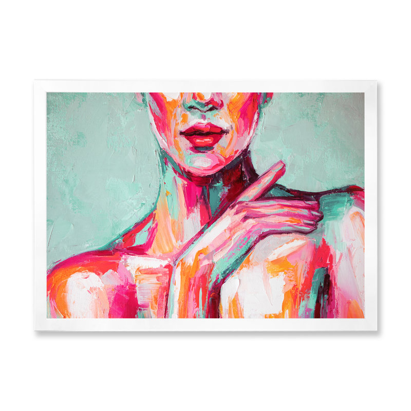«Pastel Artistic Seduction Woman V», reproduction d'art sur toile, H 8 po x l 12 po x P 1 po, Toile blanche avec cadre photo