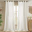 Rideaux semi-transparents texturés en lin mélangé froissé de style campagne neutre pour salon / chambre à coucher Darpes-1110449500-1110449501