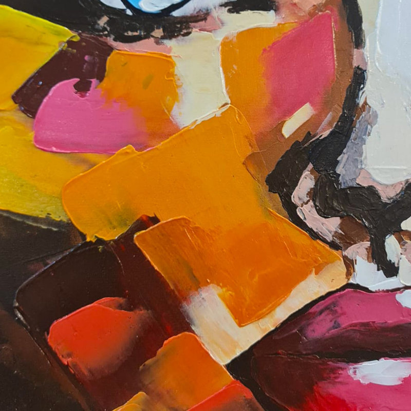 Peinture à l'huile décorative, H 27,56 po x l 27,56 po x P 1 po