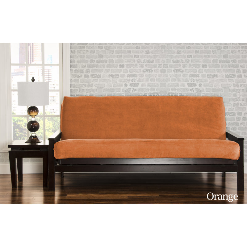 Leupp Polyester Box Cushion Futon Slipcover, Full, Orange
