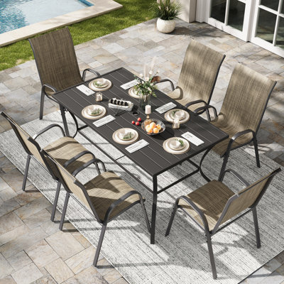 Tamberly 6 - Person Rectangular Outdoor Dining Set