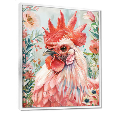 «Red Green Rooster Gardens I», reproduction d'art mural coq