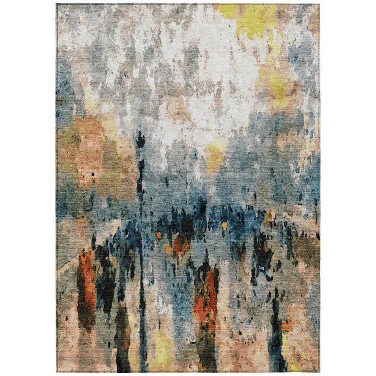 Machine Washable Indoor/Outdoor Pablo ACN2284 Abstract Rug
