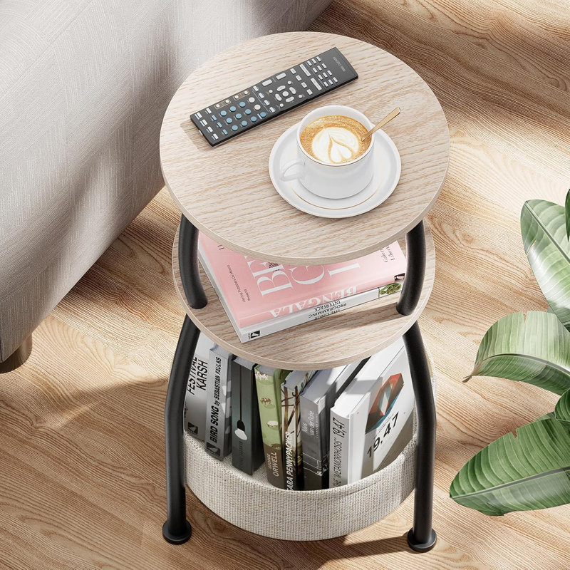 End Table, Black, Oak