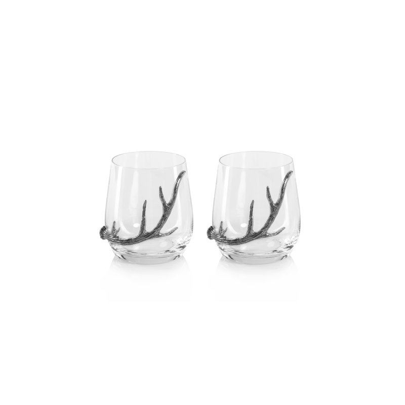 Loon Peak® Aldah - 2 pièces 15,39 oz Ensemble de verres à vin sans pied en verre