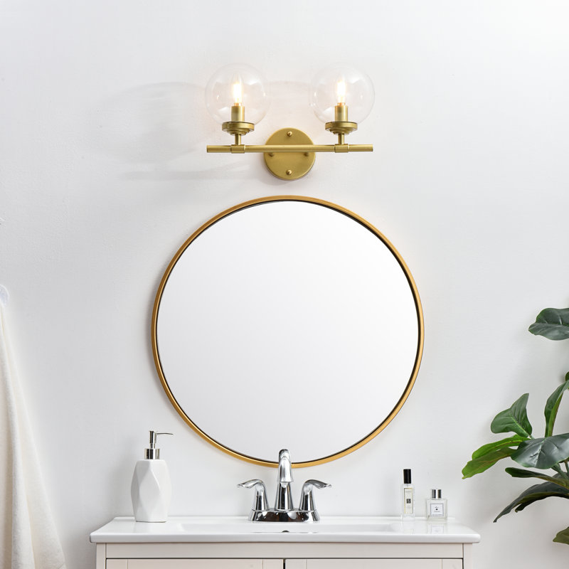 Éclairage pour meuble-lavabo à 2 lumières à intensité variable, Laiton, Transparent