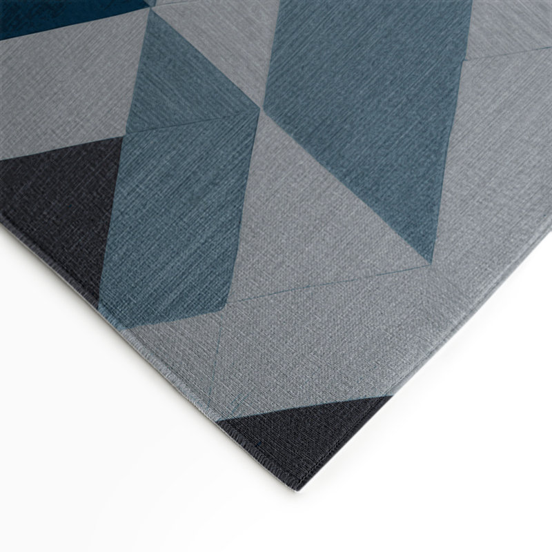 Tapis d'intérieur et d'extérieur à carreaux gris, Rectangulaire 3 pi x 5 pi