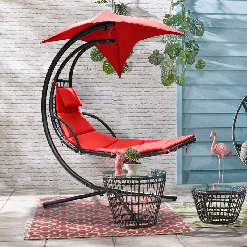 Chaise longue avec support Esme, Rouge