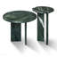 Ensemble de tables basses gigognes en marbre naturel vert (2 pièces) - Centre de table rond en pierre moderne
