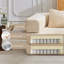 Canapé à compression, canapé-lit à plancher convertible à structure fixe, canapé modulaire à assise simple sans os, sans assemblage requis, tissu chenille, pour la chambre du salon, beige-999296289