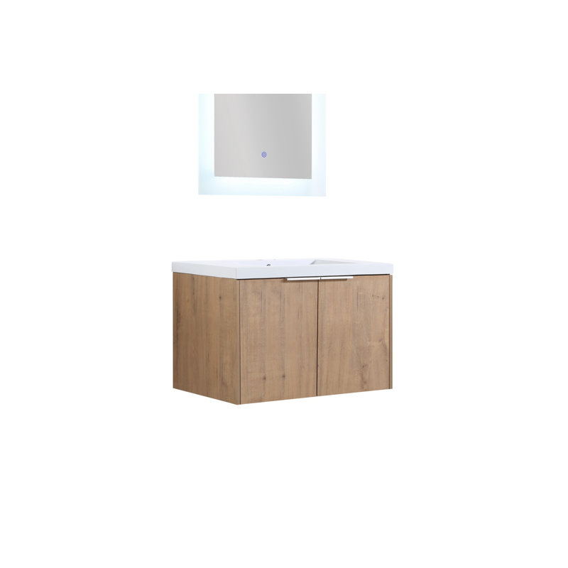 Meuble-lavabo à fermeture en douceur avec lavabo