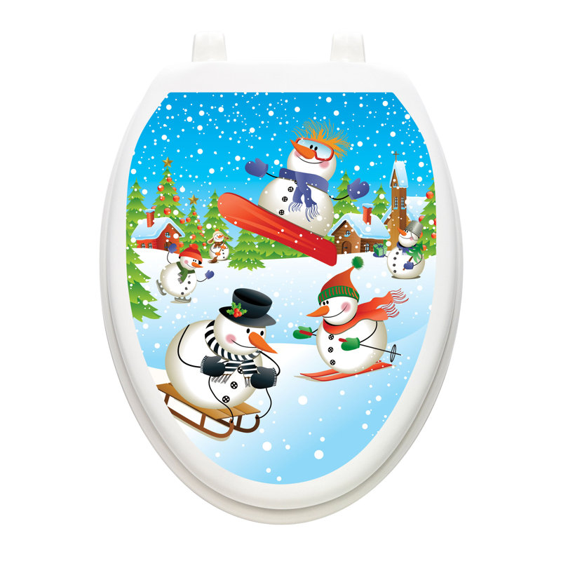 Adhésif décoratif pour siège de toilette Snow Days , Allongé