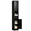Armoire de rangement pour salle de bain de 71 pouces de hauteur, armoire étroite en métal à 5 niveaux avec 2 portes et tablettes réglables, armoire autoportante pour économiser de l'espace dans la cuisine, la salle de lavage, le garde-manger, noir
